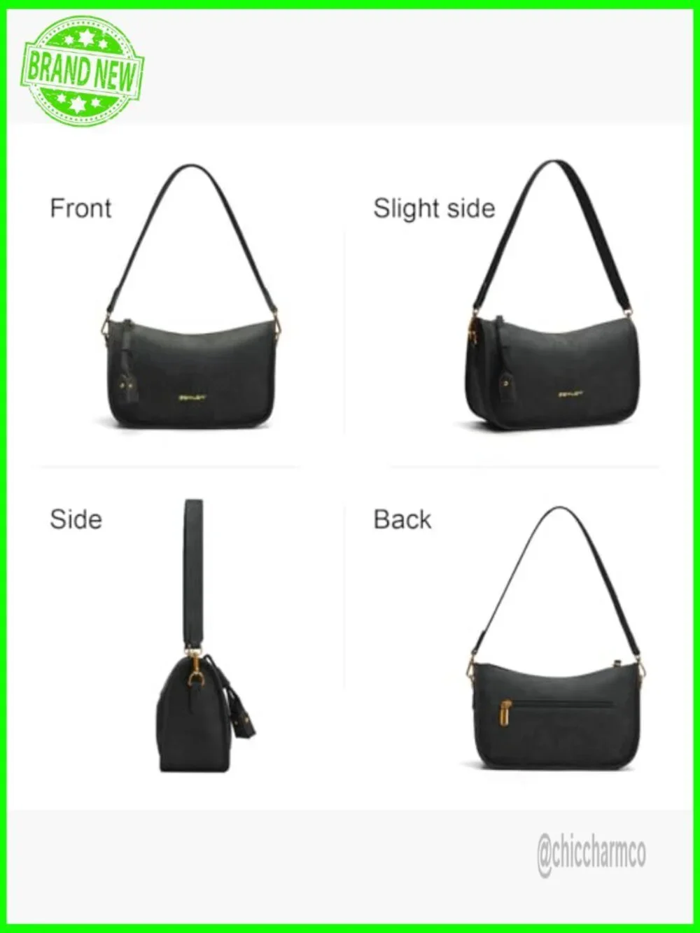 PU Leather Hobo Bag with Removable Straps, 11x7x4.5 Inches, Crossbody Clutch